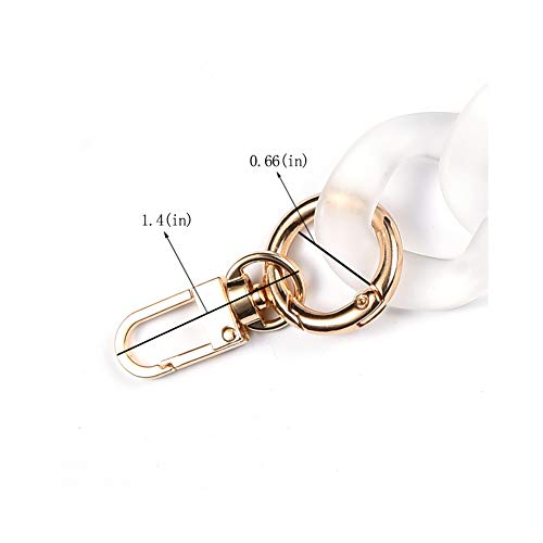 AUMEY Large Flat Chain Strap - Acrylic Clear Chain Luxury Handbag Strap Fashionable Replacement Purse Clutches Handles for Purse Handbags DIY Crafts, 15.7 inch of Each … (02- Transparent) - color: 02- Transparent
