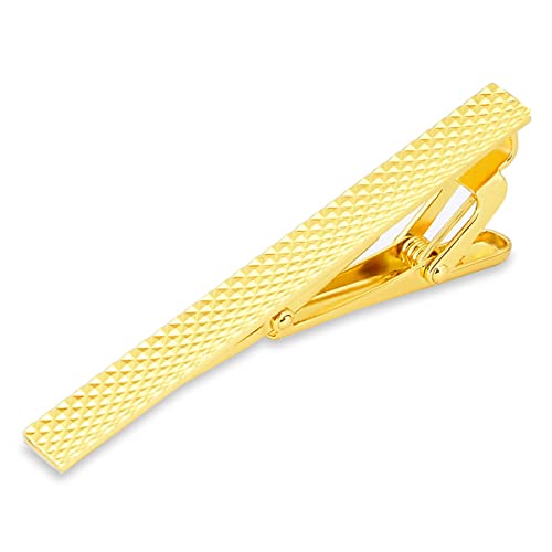 Gold Tone Regular Tie Clips Men-Skinny Tie Bar Suitable for Wedding Anniversary Business Meetings and Daily Life Necktie Accessories - style: pattern