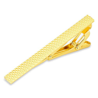 Gold Tone Regular Tie Clips Men-Skinny Tie Bar Suitable for Wedding Anniversary Business Meetings and Daily Life Necktie Accessories - style: pattern