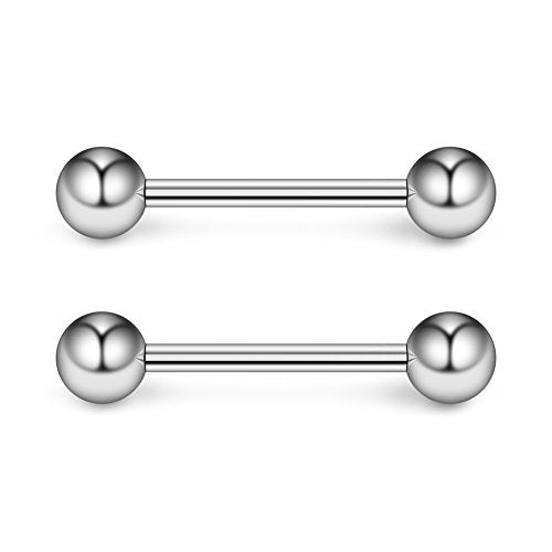 316L Stainless Steel Nipple Shield Barbell Ring Bar Body Piercing 14G - style: Mix Color(10pcs)-12mm