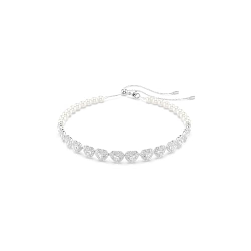 Swarovski Ariana Grande Collection, Clear Crystal & Pearls, Rhodium Finish, Necklaces, Earrings and Bracelets - color: Heart Crystal Choker