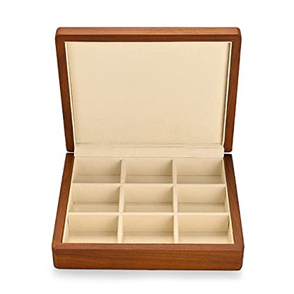 Oirlv Solid Wood Ring Jewelry Box Organizer Earrings Jewelry Drawer Organizer Tray with Lid (Creamy-white 9 Grid Box) - color: Creamy-white 9 Grid Box