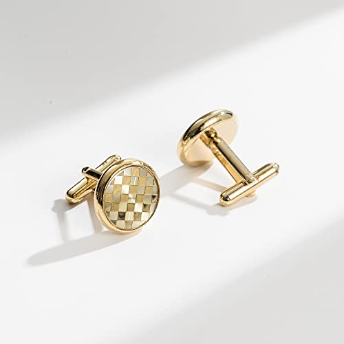 wynameleri Cufflinks Set 6 Pairs for Men, Business Formal Shirts Buttons Cuff Link Packed in Case - color: T0206010