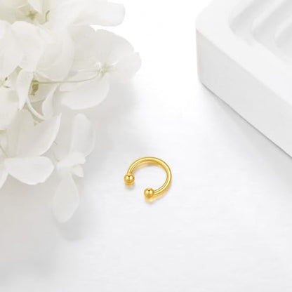 KECHO 14K Gold Ear Cuff Earrings Hypoallergenic Non Piercing Cartilage Earring Jewelry Gifts for Women - style: Simple Hoop