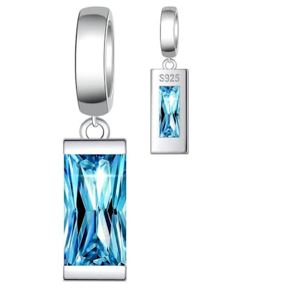 Helonley Birthstone Charms for Charms Bracelet: Birth Stone Charms | 925 Sterling Silver Birth Stone Bead Charms for Bracelets and Necklaces, Christmas Birthday Gifts for Mom and Wife - color: Mar.