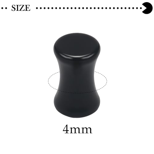 6G-30mm Solid Acrylic Black Gauges for Ear lightweight Tunnels Double Flared Saddle Ear Plugs Tunnels Earrings for Women Men - color: 6G = 4mm