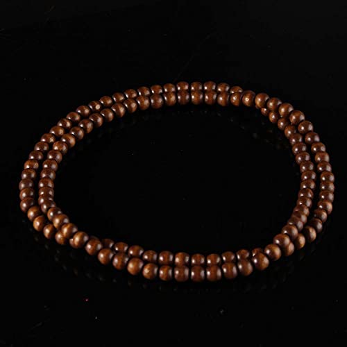 COLORFUL BLING 8MM Natural Wood Bead Necklace Africa Wooden Chain Statement Unisex Chunky Strand Necklaces Hip Hop Jewelry - color: dark
