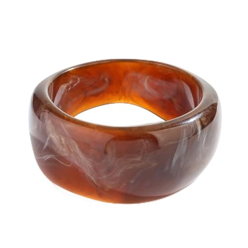 Chunky Acrylic Bangles Bracelets For Women Geometric Acrylic Resin Acetate Mottled Wide Bangle Bracelet Statement Colorful Bangles for Party - color: 02-thick bangle