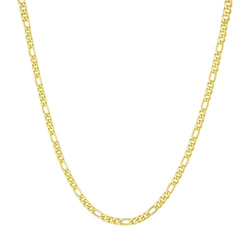 Stainless Steel Figaro Link Chain Necklace For Men Women, 3mm 4mm 5mm 7mm Width, 18k Gold Plated 18 20 22 24 Inch Figaro Chain, No Tarnish Durable Waterproof Jewelry - color: 4MM Gold, size: 18inches