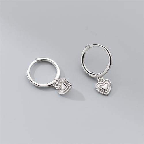 Dainty Heart Love Small Huggie Hoop Earrings for Women Girls 925 Sterling Silver Tiny Cute Charms Dangle Drop Cartilage Hypoallergenic Minimalist Jewelry Gifts