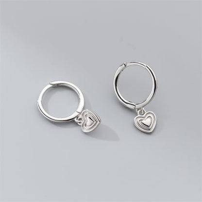 Dainty Heart Love Small Huggie Hoop Earrings for Women Girls 925 Sterling Silver Tiny Cute Charms Dangle Drop Cartilage Hypoallergenic Minimalist Jewelry Gifts