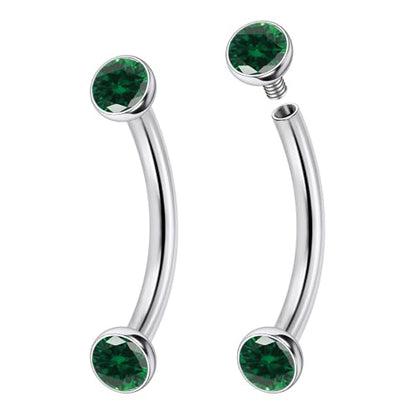 Jenxnjsjo F136 Titanium 16g 6mm Eyebrow Rook Snug Vertical Labret Lip VCH Snake Eyes Anti Tragus Christina Daith Earrings Ring Bridge Hood Surface Curved Barbell Piercing Jewelry for Women Men