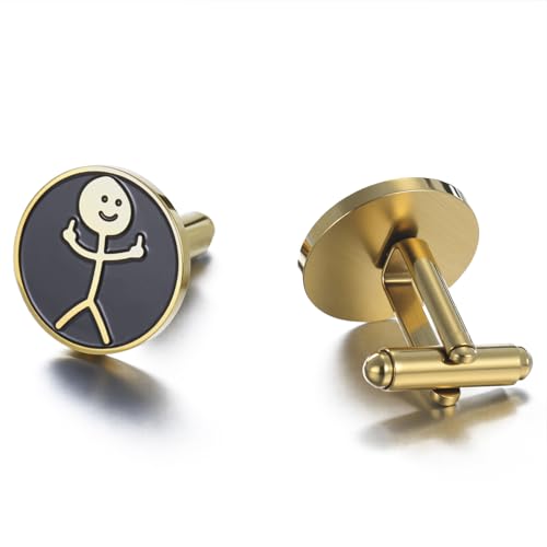 Dreamtimes Rock Skull Hand Cufflinks Halloween Shirt Cufflinks Figurine Sign Language Cuff Links Rock On Hand Gesture Stainless Steel Novelty Cuff Links for Men - style: Style 1-G