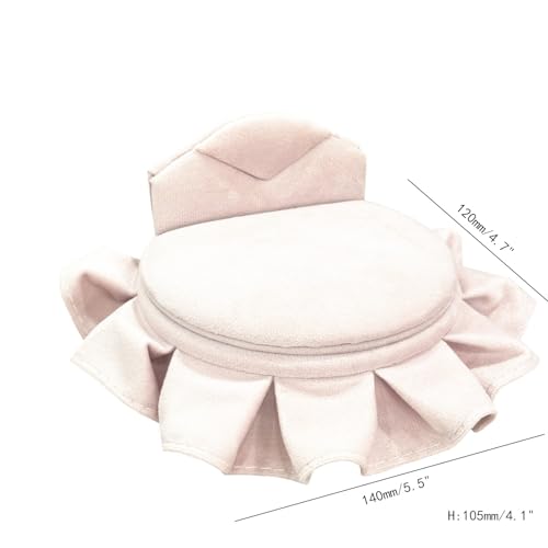 Openable Sofa Jewelry Box, Earrings Necklace Storage,Round Bed | Miniature Sofa Velvet Chair, Gift for Girls and Women - color: Round Bed