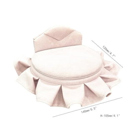 Openable Sofa Jewelry Box, Earrings Necklace Storage,Round Bed | Miniature Sofa Velvet Chair, Gift for Girls and Women - color: Round Bed