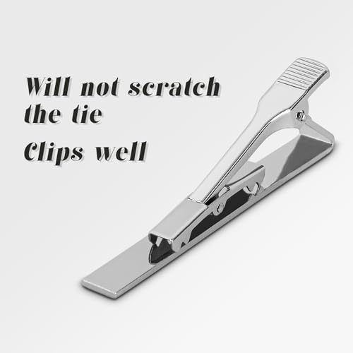 Roctee Tie Clips for Men, 3 Pack Men's Tie Clips Necktie Tie Bars Tie Pins for Men Accessories - style: Silver