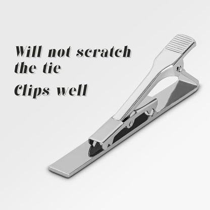 Roctee Tie Clips for Men, 3 Pack Men's Tie Clips Necktie Tie Bars Tie Pins for Men Accessories - style: Silver