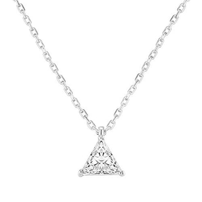 PAVOI 14K Gold Plated Cubic Zirconia Diamond Pendant Necklace for Women | Adjustable Slider - style: Triangle