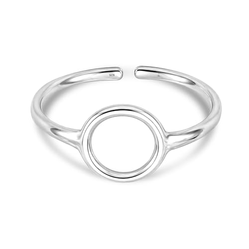 LeCalla 925 Sterling Silver Minimalist Toe Rings Set of Toe Ring Lightweight Simple Antique Open Adjustable Toe-Rings Beach Foot Jewelry Set for Women - color: 11. Open Circle (1 PCS)