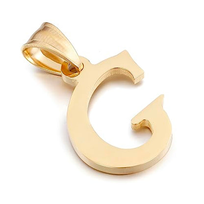 Initial Charms Gold Initial Pendant 14k Gold Letter Charm Name Pendant for Women and Men - style: G