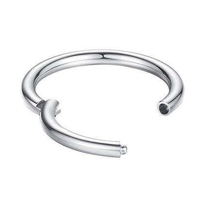 ORANGELOVE Hypoallergenic Nose Rings 20G 18G 16G 14G 12G 10G 8G 316l Surgical Steel Septum Jewelry Hinged Segment Ring Body Piercing Nose Hoop Lip Rings Nose Helix Cartilage Rook Earrings - color: Silver, size: 1pc 12 Gauge 10mm