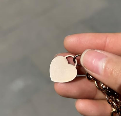 WangGao Elegent Love Stainless Steel Link Chain Blank Heart Charms Necklace for Women Toggle Clasp Closure - color: Rose Gold, size: 23.5inches
