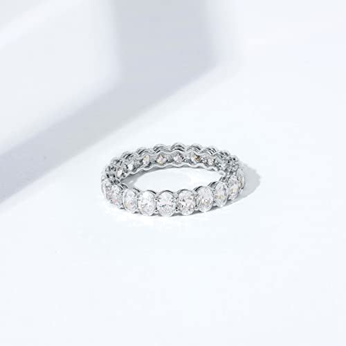 Amazon Essentials 14K Gold Plated Cubic Zirconia Stackable Statement Ring - color: Rhodium Plated, size: 9