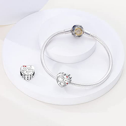 14K Gold Plated Charms for Bracelets Necklace Star Moon Cross Beads Woman | 925 Sterling Silver Charms Butterfly Cute Cat Dog Evil Eye Lucky Bracelet Beads Aesthetic Peandant Jewelry Gift for Mom - color: love mom charm