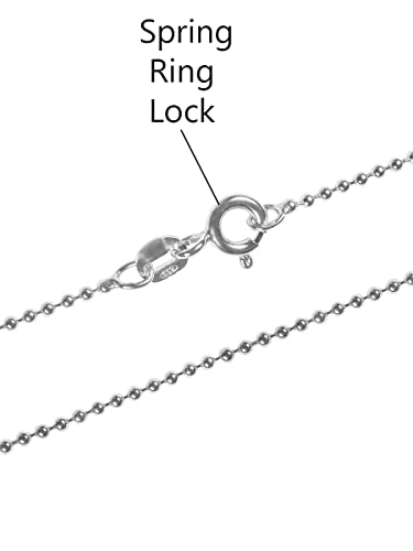 Savlano 925 Sterling Silver Solid Italian Figaro, Rope,Herringbone, Curb, Ball Bead, Snake, Mariner Chain Anklet for Women, Comes in 0.8mm - 5mm With Gift Box - style: Ball Bead 1.5mm