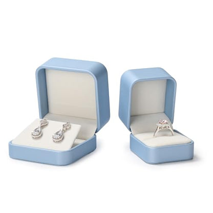 Oirlv Luxury Leather Earring Case Jewelry Box For Earrings Premium Jewelry Box Luxury Gift Case(Sky Blue) - color: Sky Blue, size: Earring Box