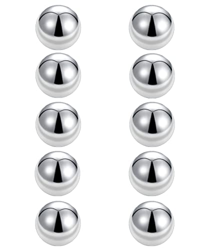 Tornito 10 Pairs Tiny Cartilage Stud Earrings Stainless Steel Small Round CZ Ball Barbell Stud Earrings Tragus Piercing Earring Set for Men Women Screw Flat Back 20G - style: B:10 Pairs,Ball