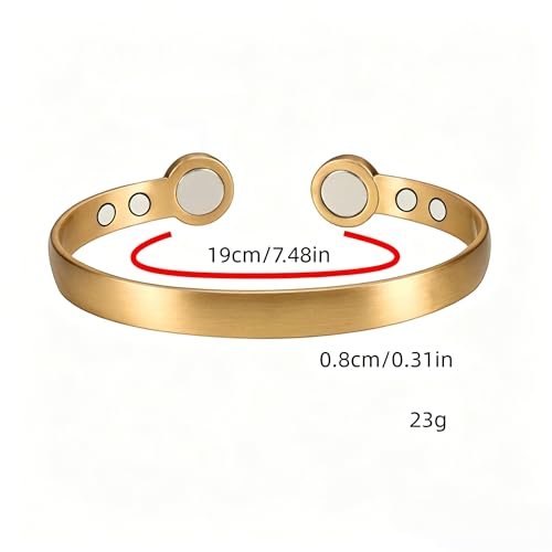 Calming Bracelet Ring Set for Women, Menopause Bracelets Adjustable Bangle Stainless Steel Cuff Climacterium Anxiety Stress Relief Energy Open Jewelry Gift - color: Gold PRO + Gold