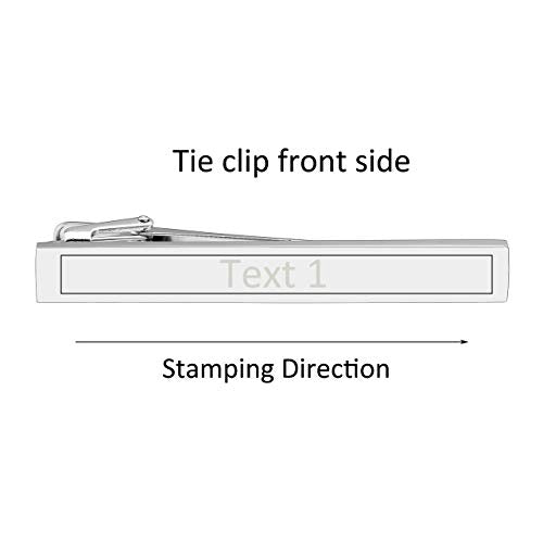 Jovivi Personalized Custom Tie Clip Bar for Men Engraved Tie Clips Pin, Groomsmen Mans Fathers Day Wedding Gift - color: Engraving(Silver)