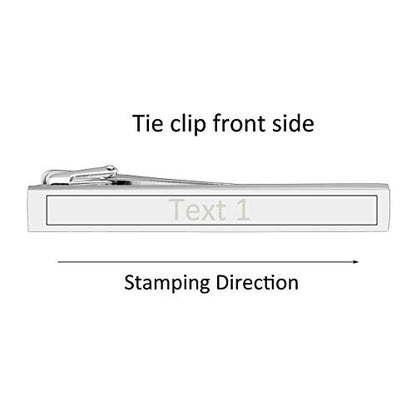 Jovivi Personalized Custom Tie Clip Bar for Men Engraved Tie Clips Pin, Groomsmen Mans Fathers Day Wedding Gift - color: Engraving(Silver)