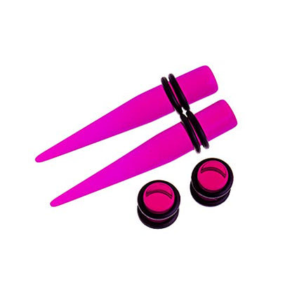 Ear Gauges Stretching Kit 14G-00G Acrylic Sprial Tapers Plugs Expander Sets Heart Tunnels Piering Jewelry Horeseshoes Taper For Ears - style: 84 Purple