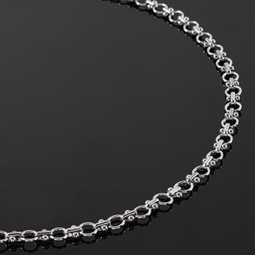2 Meters Stainless Steel Chains Bulk Circle Chain for Jewelry Making with Jump Rings and Lobster Clasps - color: Circle Silver