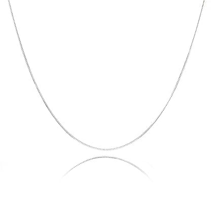NAG.HC 925 Sterling Silver Chain 0.8MM Delicate Box Chain - Italian Necklace Chain - Tiny&Thin&Strong -Friendly Price & Quality 14"-30" - color: Silver, size: 22.00