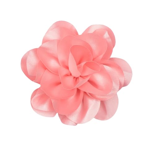 Large Rose Flower Brooches Chiffon Camellia Brooch Lapel Pins Hair Clips Hat Pins for Women Wedding Banquet Accessories Large Satin Flowers 5.5in - color: Pink 2