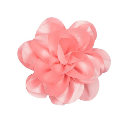 Large Rose Flower Brooches Chiffon Camellia Brooch Lapel Pins Hair Clips Hat Pins for Women Wedding Banquet Accessories Large Satin Flowers 5.5in - color: Pink 2