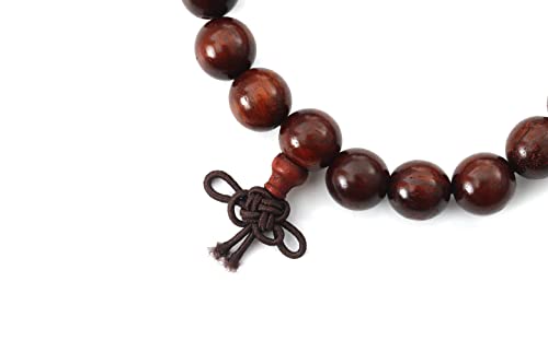 Eigso 6-8mm Wood Beads Bracelet Prayer Beads for Meditation Buddha Tibetan Bracelet for Men and Women - color: B3:10MM Bloody Wood