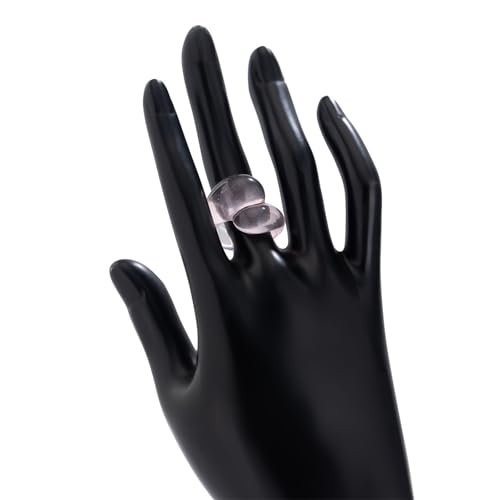 Chunky Resin Twist Stackable Ring for Women,Boho Cute Multicolor Thick Acrylic Statement Ring Trendy Aesthetic Y2k Colorful Knuckle Finger Jewelry - color: Pink
