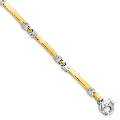 14K Two-tone Gold Polished Bracelet 7.5"