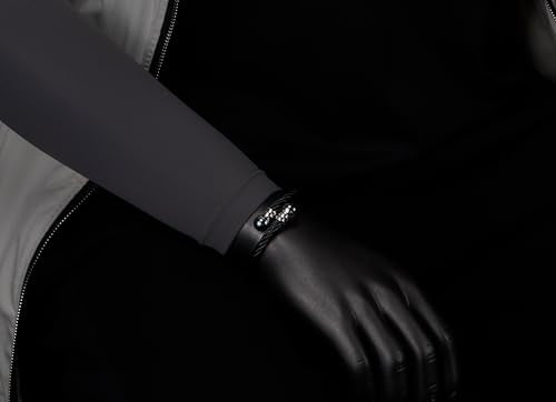 COOLSTEELANDBEYOND Elastic Adjustable Steel Twisted Cable Cuff Bangle Bracelet for Mens for Women - color: M-Metal Color: Black & Silver