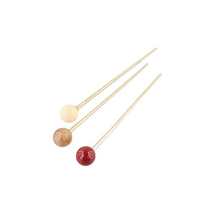 Leadigol 3PCS Round Ball Metal Hair Stick,Lollipop Shape Hair Sticks,Chinese Hair Chopsticks Hairpin,Vintage Hair Jewelry Accessories for Women Thick Long Hair