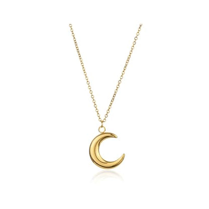 Sunflower Fidget Necklace for Women Gold Moon Necklace Rotating Heart Necklaces Spinning Crystal Flower Anxiety Necklaces Crescent Moons Jewelry Accessories - color: Moon