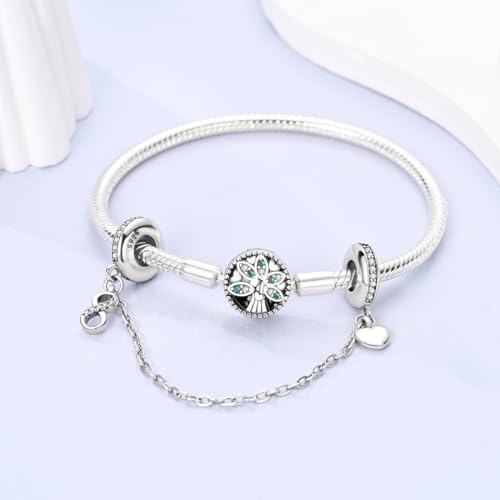925 Sterling silver Safety Chain Charm for Bracelet Pendants Clip Beads | Infinite Love Butterfly Evil Eye Stopper Spacer dangle Charm for Woman Jewelry Gift - color: Eternal Love Chain