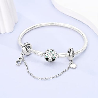 925 Sterling silver Safety Chain Charm for Bracelet Pendants Clip Beads | Infinite Love Butterfly Evil Eye Stopper Spacer dangle Charm for Woman Jewelry Gift - color: Eternal Love Chain