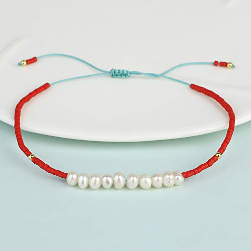 KELITCH Womens Pearl Bracelets Friendship Bracelet Handmade Miyuki Beads Charm Bracelet Holiday Gift - color: B12