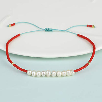 KELITCH Womens Pearl Bracelets Friendship Bracelet Handmade Miyuki Beads Charm Bracelet Holiday Gift - color: B12