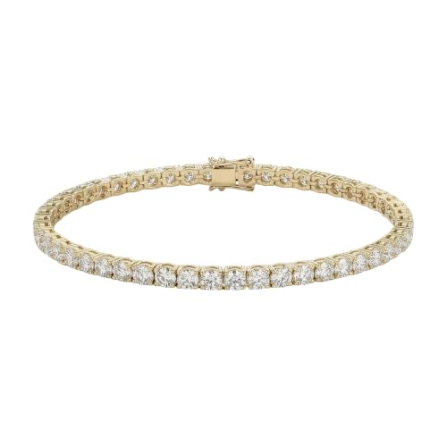 Tennis Bracelet for Women, Cubic Zirconia, Gold or Rhodium, 1.5-3mm | 18K Gold-Plated or Rhodium-Plated Brass, Cubic Zirconia, 1.5-3mm Widths, 6.5-7.5 in, Fade-Resistant, Jewelry Gift Box Ready - color: 2MM | Gold-plated | 6.5 in